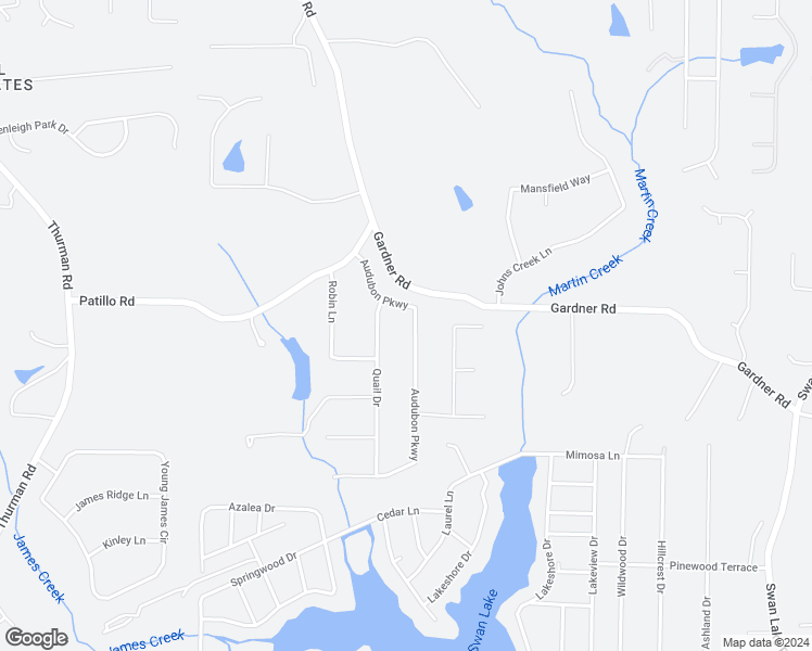 map of restaurants, bars, coffee shops, grocery stores, and more near 114 Audubon Parkway in Stockbridge