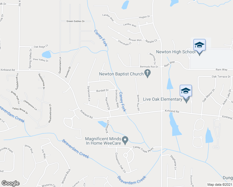 map of restaurants, bars, coffee shops, grocery stores, and more near 280 Princeton Way in Covington
