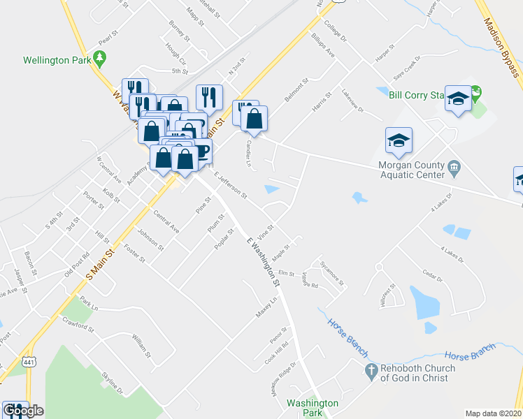 map of restaurants, bars, coffee shops, grocery stores, and more near 648 Madison Avenue in Madison