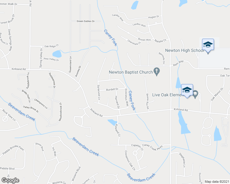 map of restaurants, bars, coffee shops, grocery stores, and more near 95 Harvard Drive in Covington
