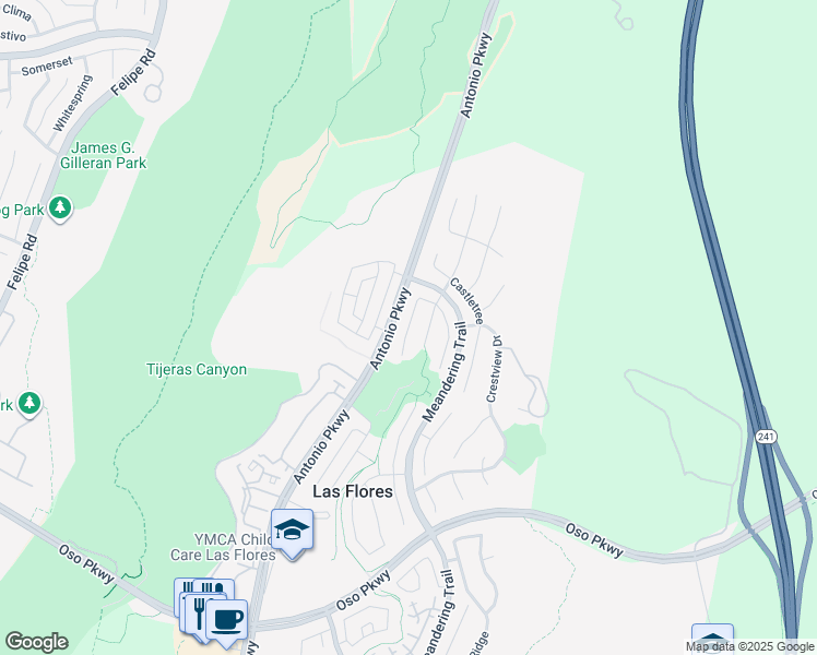 map of restaurants, bars, coffee shops, grocery stores, and more near 23 Wayfaire in Rancho Santa Margarita