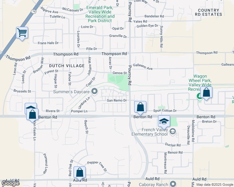 map of restaurants, bars, coffee shops, grocery stores, and more near 31825 Delfina Way in Winchester