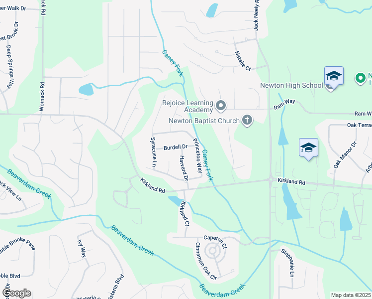 map of restaurants, bars, coffee shops, grocery stores, and more near 100 Harvard Drive in Covington