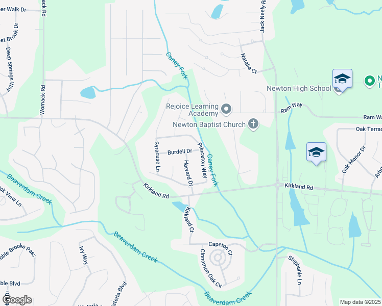 map of restaurants, bars, coffee shops, grocery stores, and more near 100 Harvard Drive in Covington