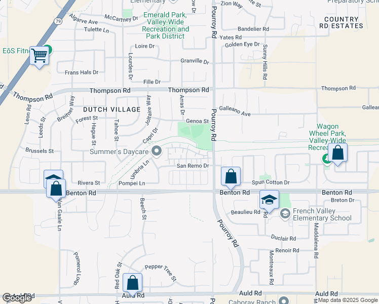 map of restaurants, bars, coffee shops, grocery stores, and more near 36320 Grazia Way in Winchester