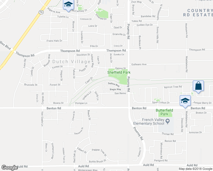 map of restaurants, bars, coffee shops, grocery stores, and more near 36321 Antoinette Lane in Winchester