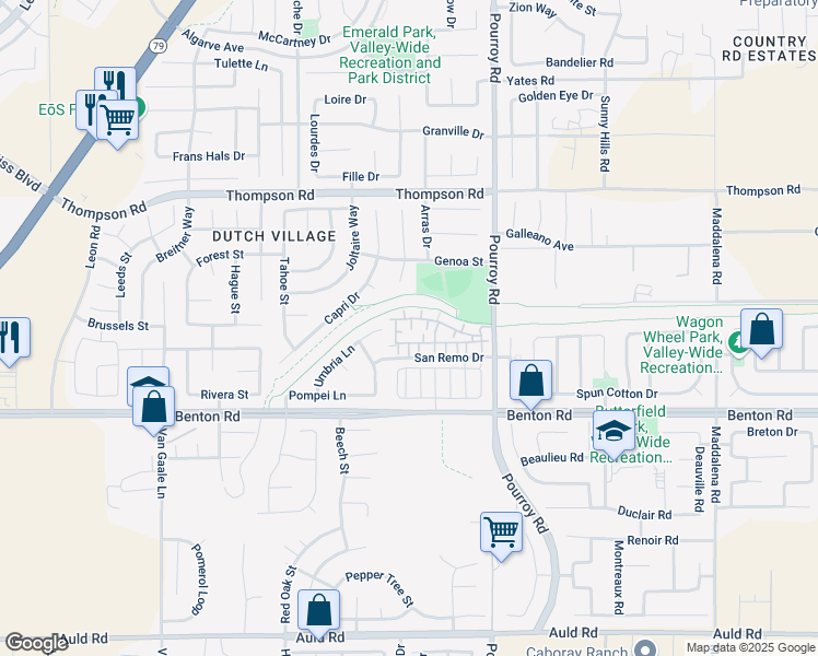 map of restaurants, bars, coffee shops, grocery stores, and more near 36321 Antoinette Lane in Winchester