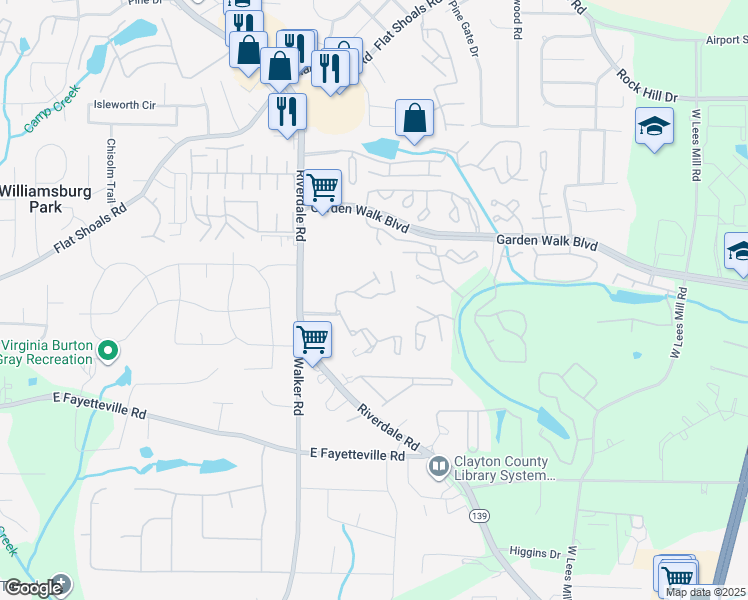 map of restaurants, bars, coffee shops, grocery stores, and more near 5900 Riverdale Road in College Park