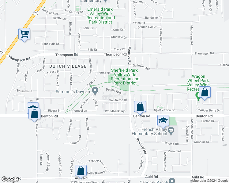 map of restaurants, bars, coffee shops, grocery stores, and more near 36324 Grazia Way in Winchester