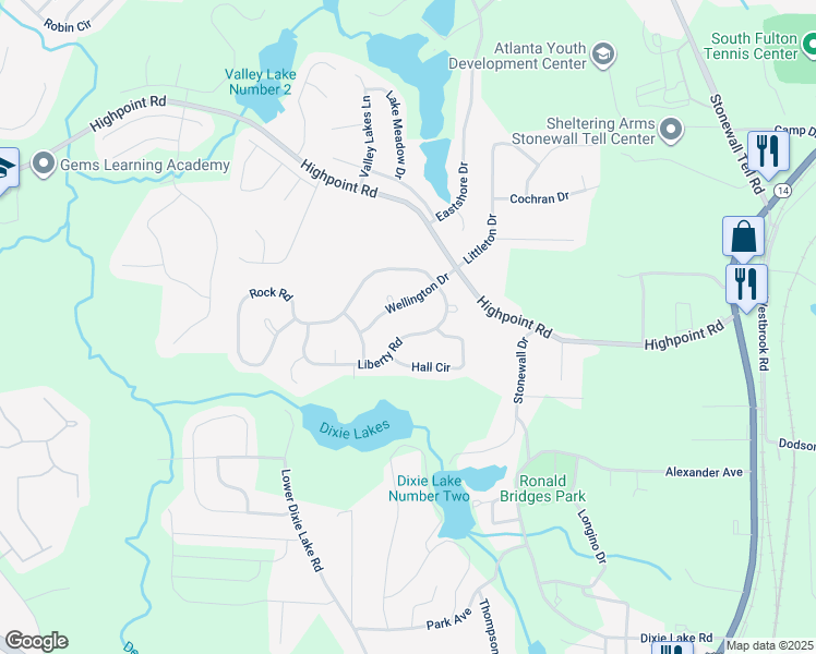 map of restaurants, bars, coffee shops, grocery stores, and more near 5513 Liberty Road in Union City