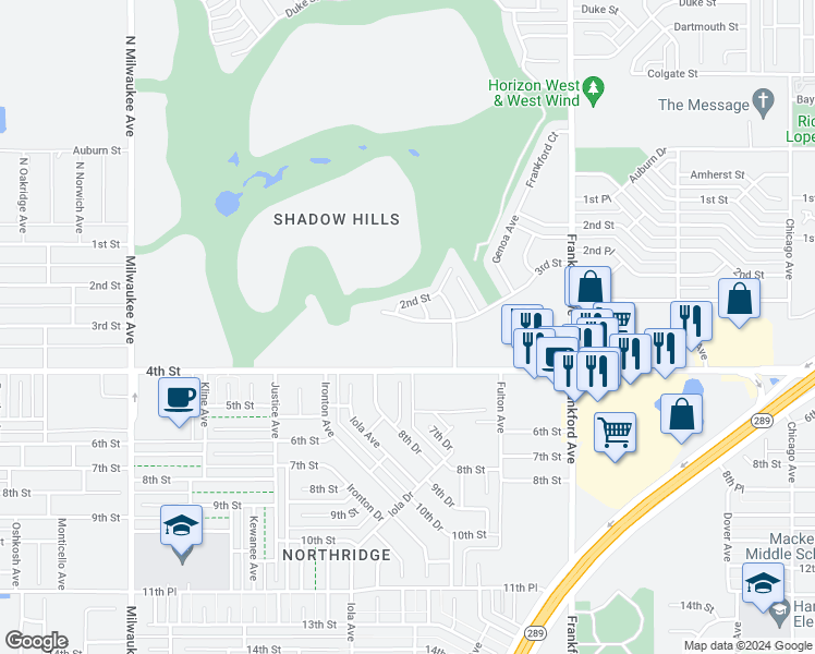 map of restaurants, bars, coffee shops, grocery stores, and more near 6013 3rd Street in Lubbock