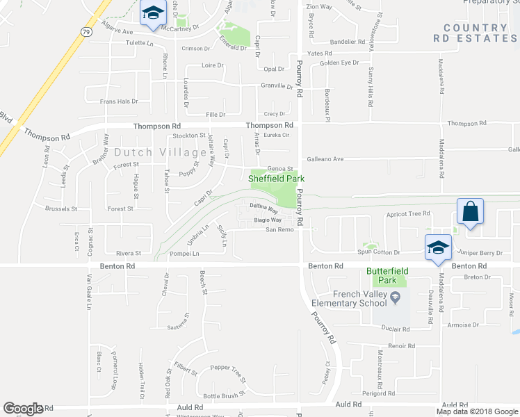 map of restaurants, bars, coffee shops, grocery stores, and more near 36316 Cosimo Lane in Winchester