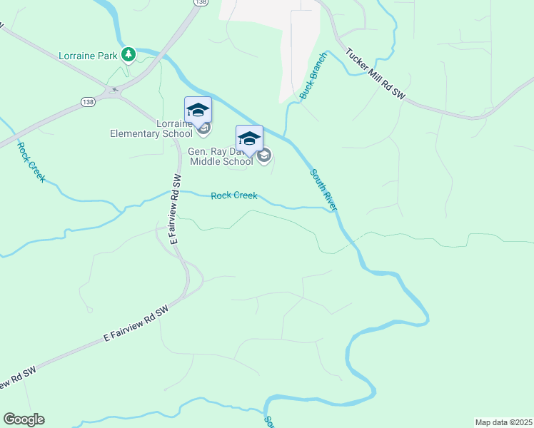map of restaurants, bars, coffee shops, grocery stores, and more near South River Trail in Stockbridge