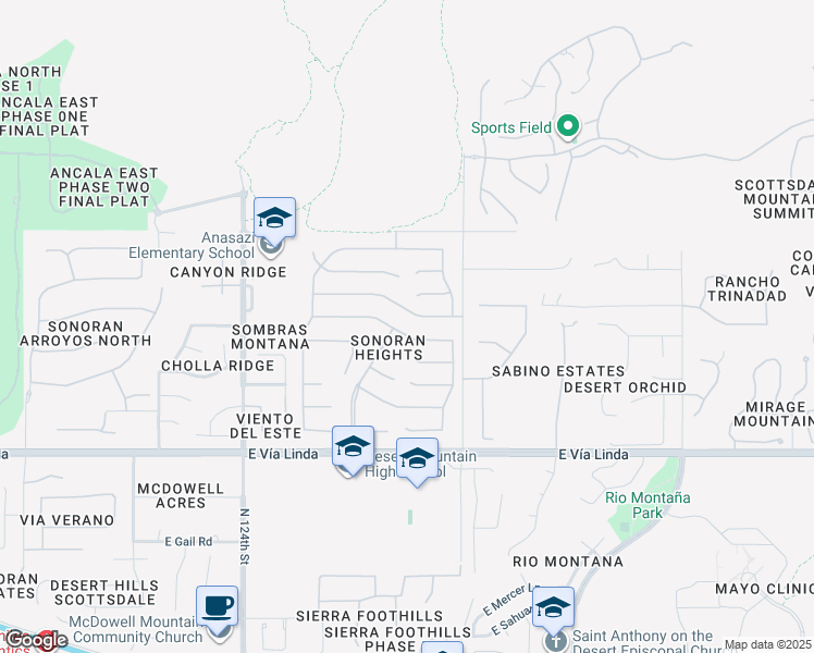 map of restaurants, bars, coffee shops, grocery stores, and more near 12681 East Jenan Drive in Scottsdale