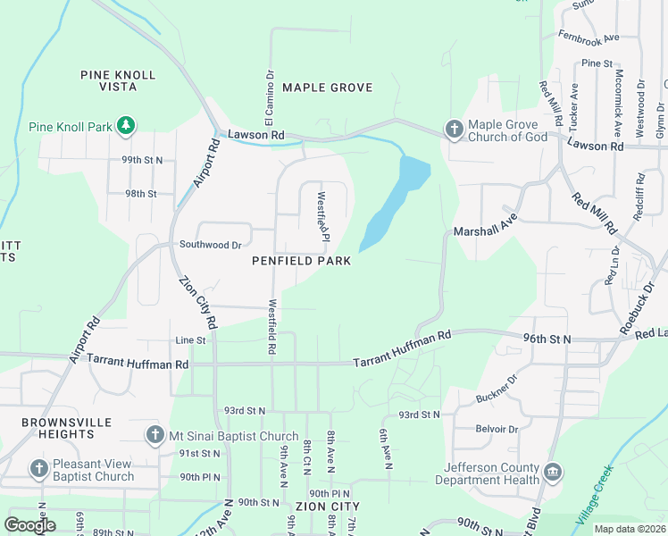 map of restaurants, bars, coffee shops, grocery stores, and more near 9651 Westfield Road in Birmingham