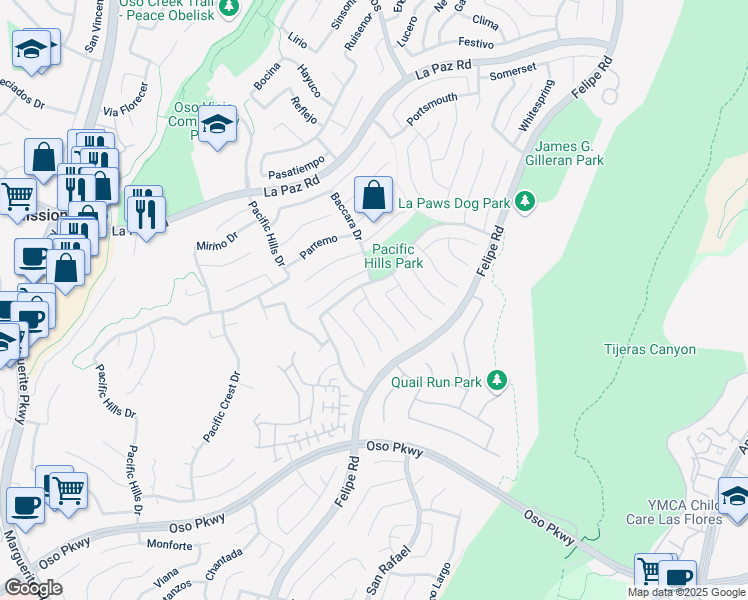 map of restaurants, bars, coffee shops, grocery stores, and more near 33 Rosings in Mission Viejo