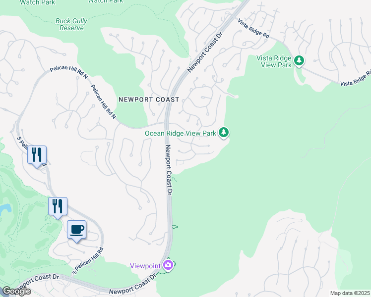 map of restaurants, bars, coffee shops, grocery stores, and more near 28 Coral Reef in Newport Beach