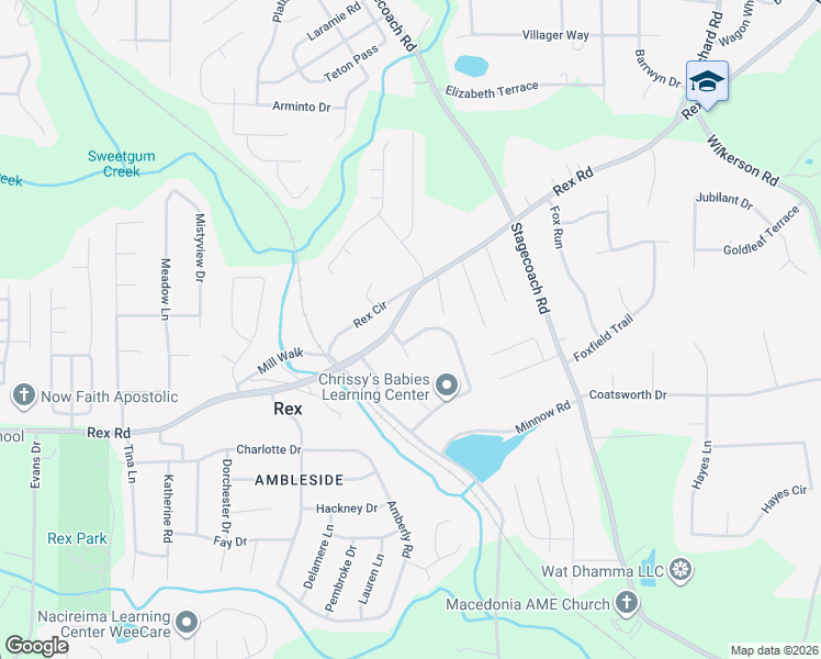 map of restaurants, bars, coffee shops, grocery stores, and more near 5862 Homestead Circle in Rex
