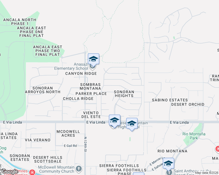 map of restaurants, bars, coffee shops, grocery stores, and more near 12515 East Poinsettia Drive in Scottsdale