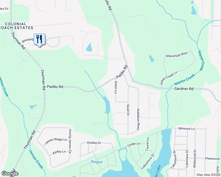 map of restaurants, bars, coffee shops, grocery stores, and more near 481 Patillo Road in Stockbridge