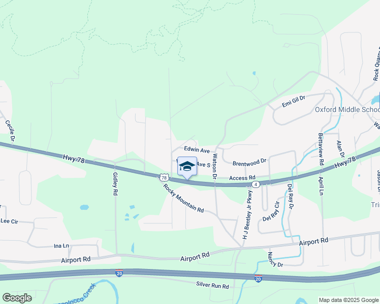 map of restaurants, bars, coffee shops, grocery stores, and more near 54 Edwin Avenue in Oxford