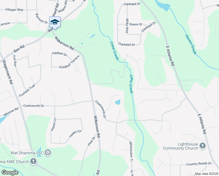 map of restaurants, bars, coffee shops, grocery stores, and more near 5878 Wilkerson Road in Rex