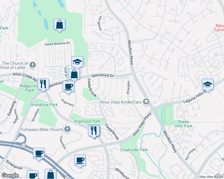 map of restaurants, bars, coffee shops, grocery stores, and more near 17 Windflower in Laguna Beach