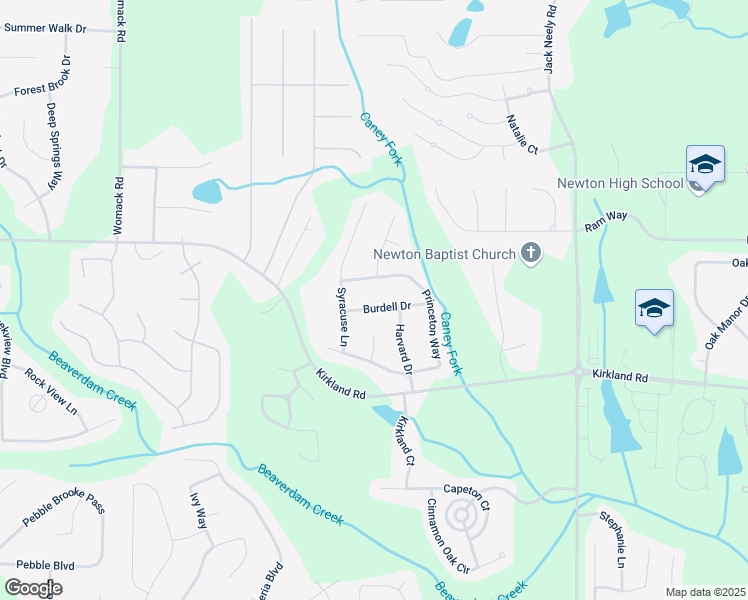 map of restaurants, bars, coffee shops, grocery stores, and more near 80 Burdell Drive in Covington