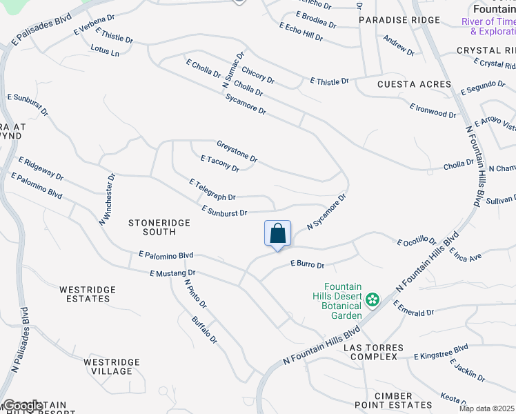 map of restaurants, bars, coffee shops, grocery stores, and more near 15716 East Sunburst Drive in Fountain Hills