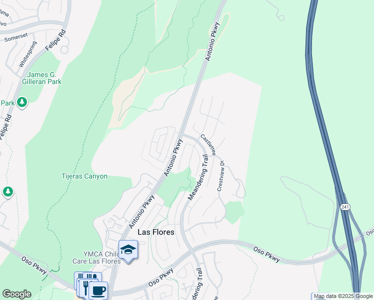 map of restaurants, bars, coffee shops, grocery stores, and more near 8 Wayfaire in Rancho Santa Margarita