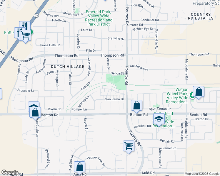 map of restaurants, bars, coffee shops, grocery stores, and more near 31795 Delfina Way in Winchester