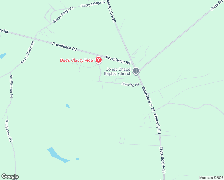 map of restaurants, bars, coffee shops, grocery stores, and more near 169 Blessing Road in Orangeburg