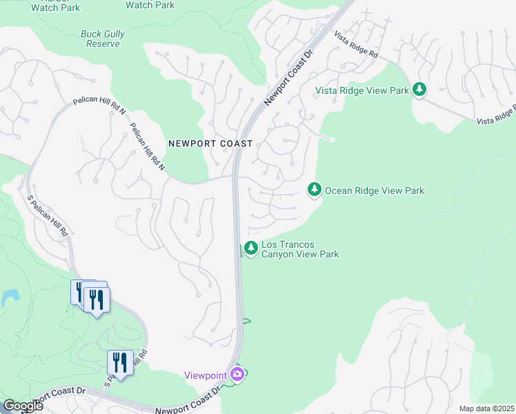 map of restaurants, bars, coffee shops, grocery stores, and more near 24 Coral Reef in Newport Beach
