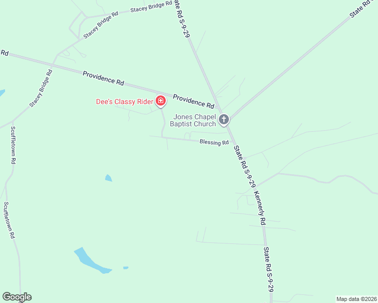 map of restaurants, bars, coffee shops, grocery stores, and more near 169 Blessing Road in Orangeburg