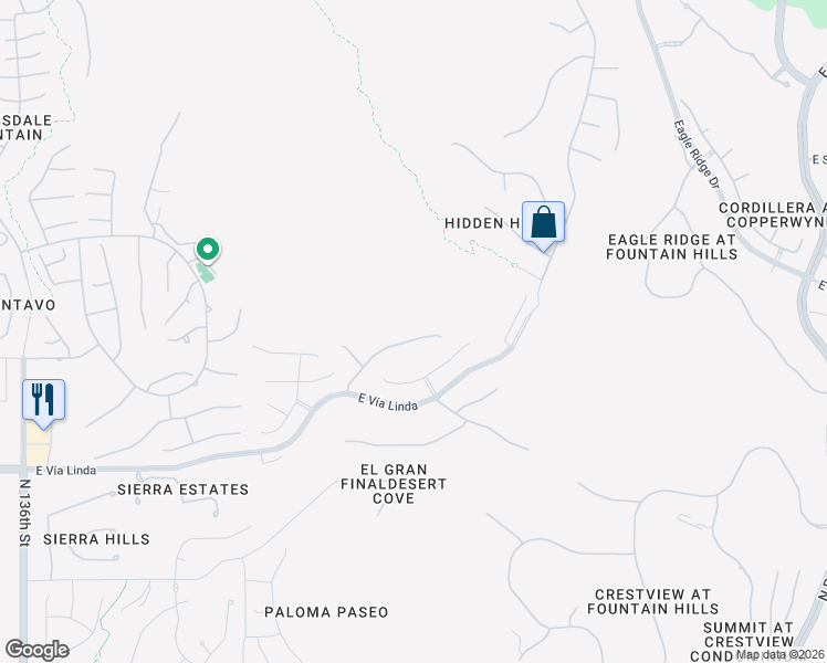 map of restaurants, bars, coffee shops, grocery stores, and more near 14268 East Coyote Road in Scottsdale