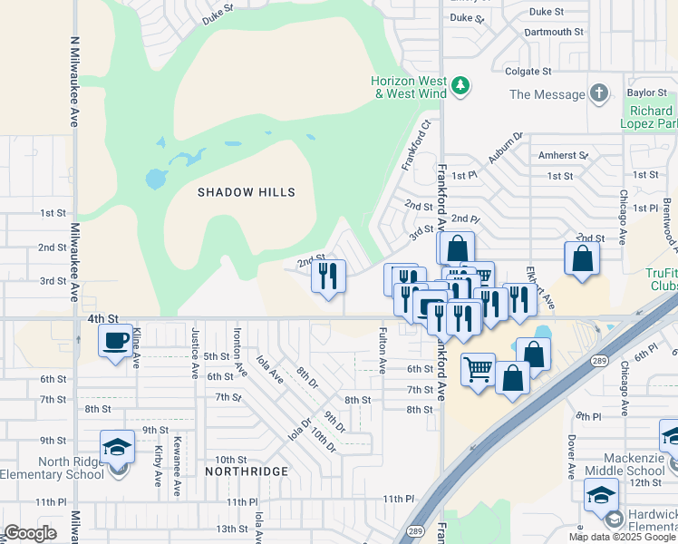 map of restaurants, bars, coffee shops, grocery stores, and more near 210 Homestead Avenue in Lubbock
