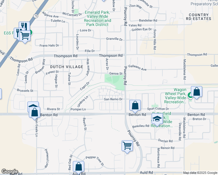 map of restaurants, bars, coffee shops, grocery stores, and more near 36287 Grazia Way in Winchester