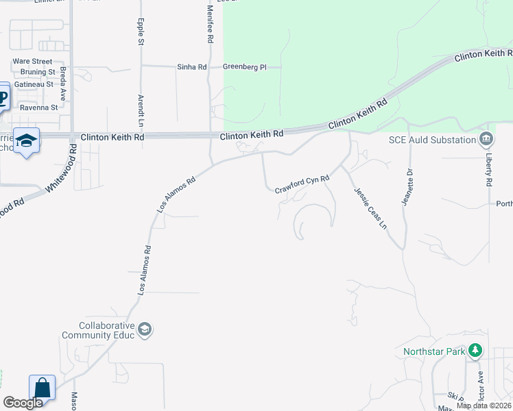 map of restaurants, bars, coffee shops, grocery stores, and more near 29225 Crawford Canyon Road in Murrieta