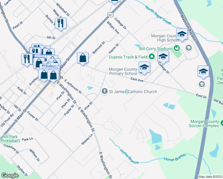 map of restaurants, bars, coffee shops, grocery stores, and more near 562 Vine Street in Madison