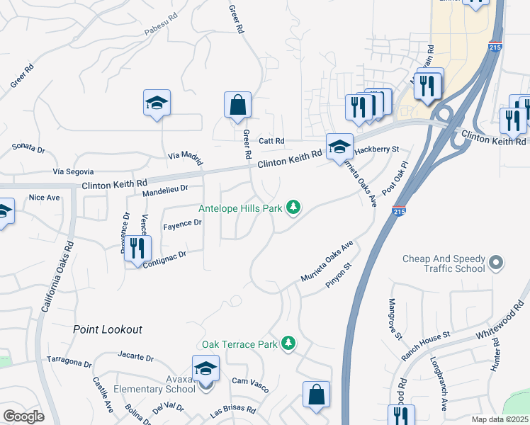 map of restaurants, bars, coffee shops, grocery stores, and more near 36214 Chittam Wood Place in Murrieta
