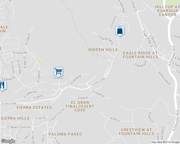 map of restaurants, bars, coffee shops, grocery stores, and more near 14352 East Coyote Road in Scottsdale