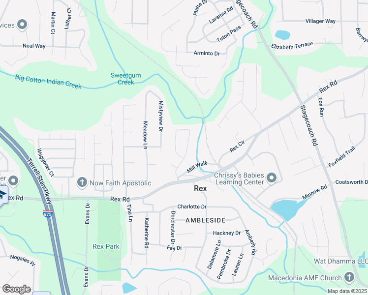 map of restaurants, bars, coffee shops, grocery stores, and more near 5885 Colonnade Drive in Rex