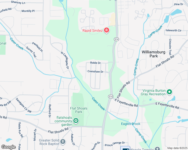 map of restaurants, bars, coffee shops, grocery stores, and more near 5885 San Gabriel Lane in Atlanta