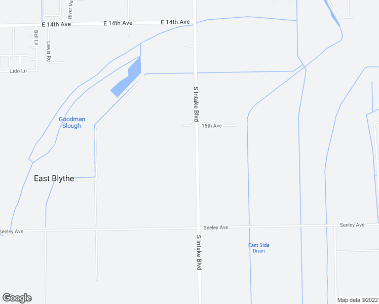 map of restaurants, bars, coffee shops, grocery stores, and more near 9165 South Intake Boulevard in Blythe