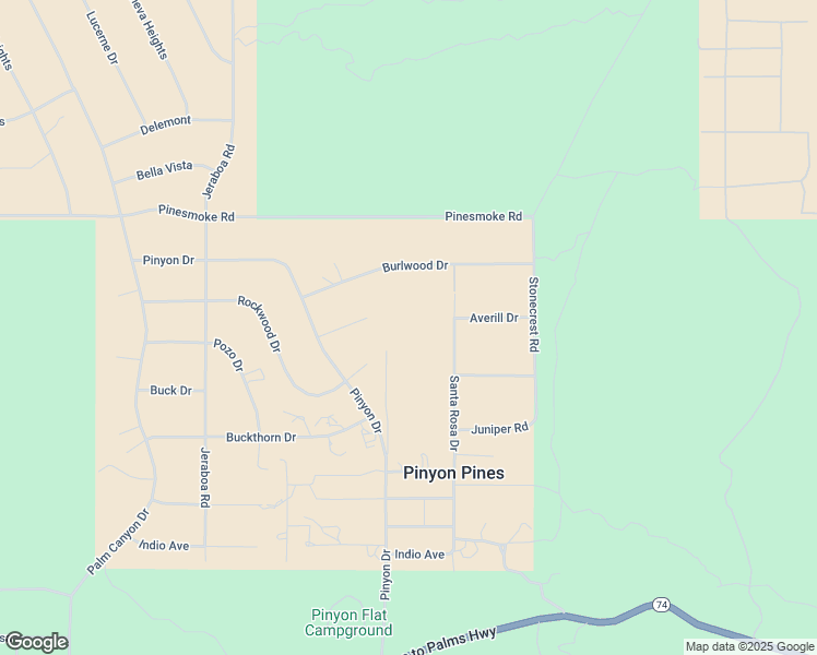 map of restaurants, bars, coffee shops, grocery stores, and more near 62950 Pinyon Drive in Mountain Center