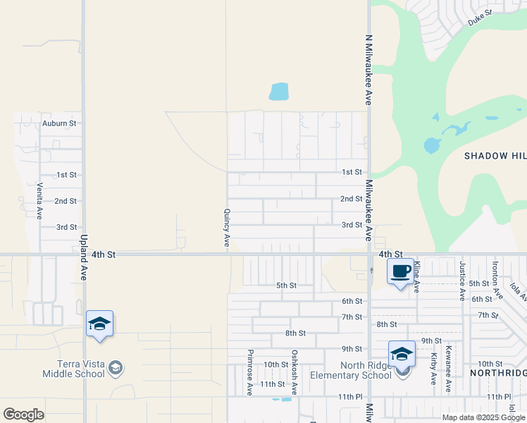 map of restaurants, bars, coffee shops, grocery stores, and more near Pontiac in Lubbock