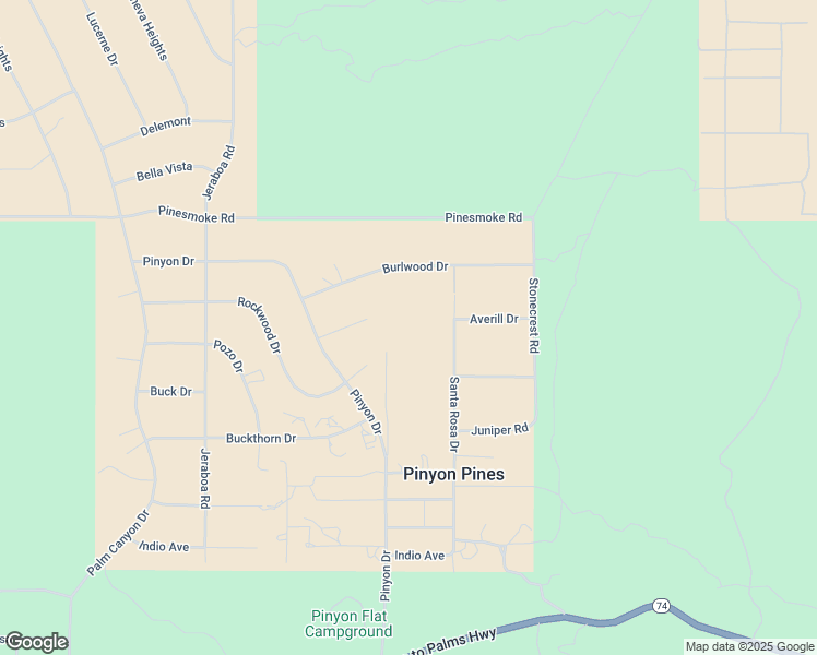 map of restaurants, bars, coffee shops, grocery stores, and more near 62950 Pinyon Drive in Mountain Center