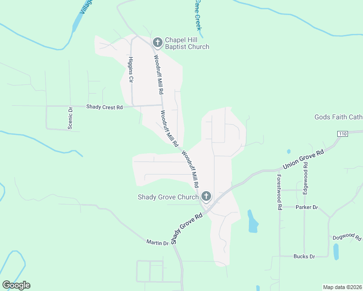 map of restaurants, bars, coffee shops, grocery stores, and more near 2879 Woodruff Mill Road in Adamsville