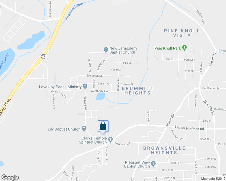 map of restaurants, bars, coffee shops, grocery stores, and more near 2021 Weatherly Avenue in Birmingham