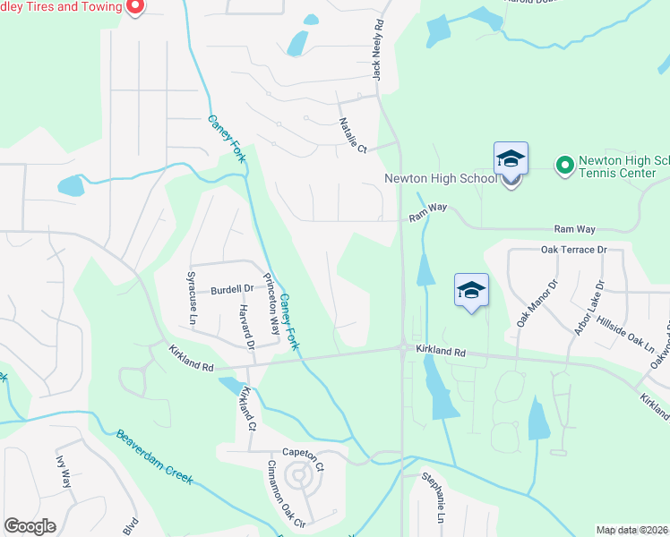map of restaurants, bars, coffee shops, grocery stores, and more near 75 Beaver Run Road in Covington